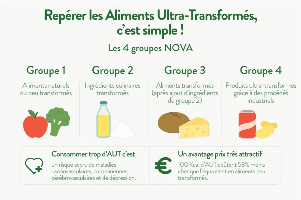 4 groupes pour repérer les Aliments Ultra Transformés