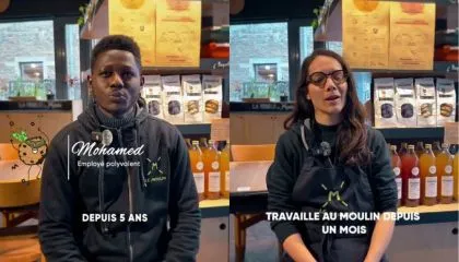 Portraits des Moulinos en cuisine et en coulisses : une galerie humaine mettant en lumière les visages de l’engagement au cœur du projet du Moulin.