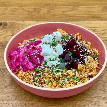 Boulgour d’Hiver féta & oignons pickles