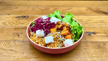 Bowl boulghour, potimarron rôti & feta