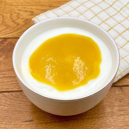 Fromage blanc coulis de prune