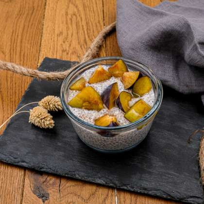 Pudding de chia prune fraiche