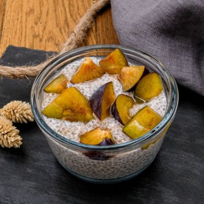 Pudding de chia prune fraiche